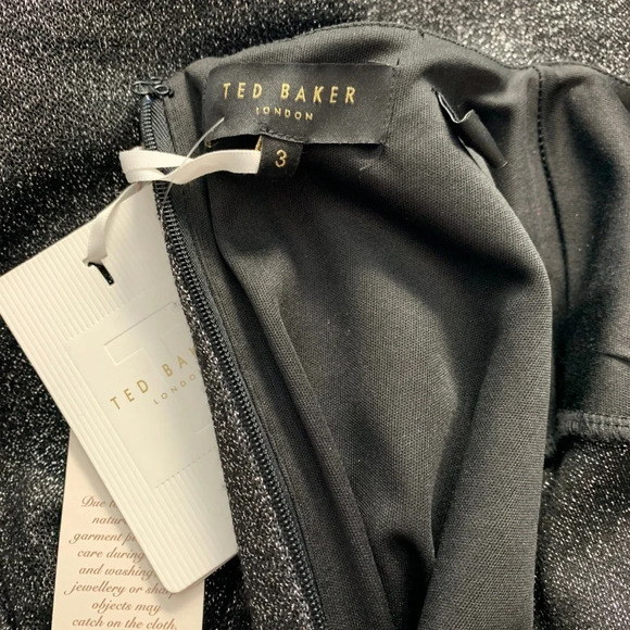 Ted Baker Hanneh Fluted Metallic Knit Mini Dress - Picture 8 of 8